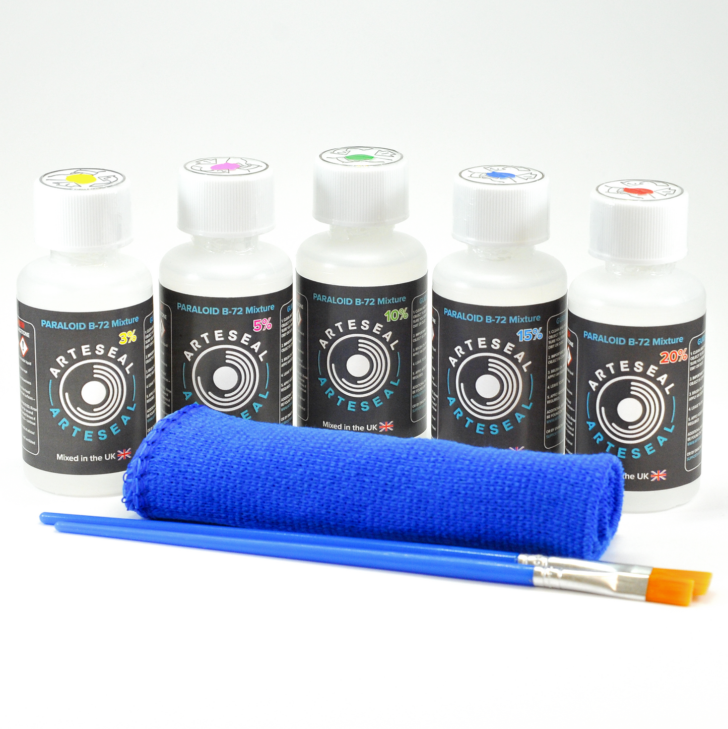 Paraloid™ B-72 (MultiPack) 5 x 50ml (3%, 5%,10%,15% & 20% Concentrations)